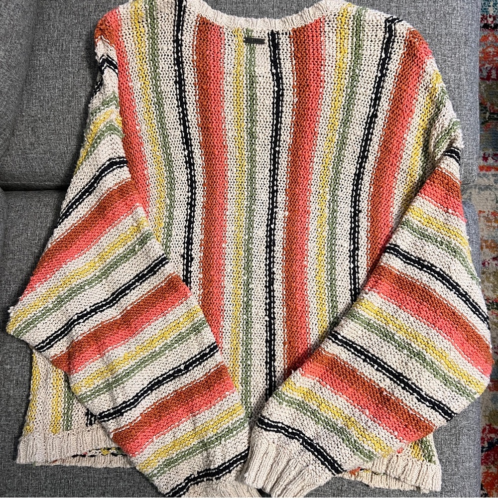 Billabong She’s a Trip Striped Multicolor Sweater M - Picture 4 of 8